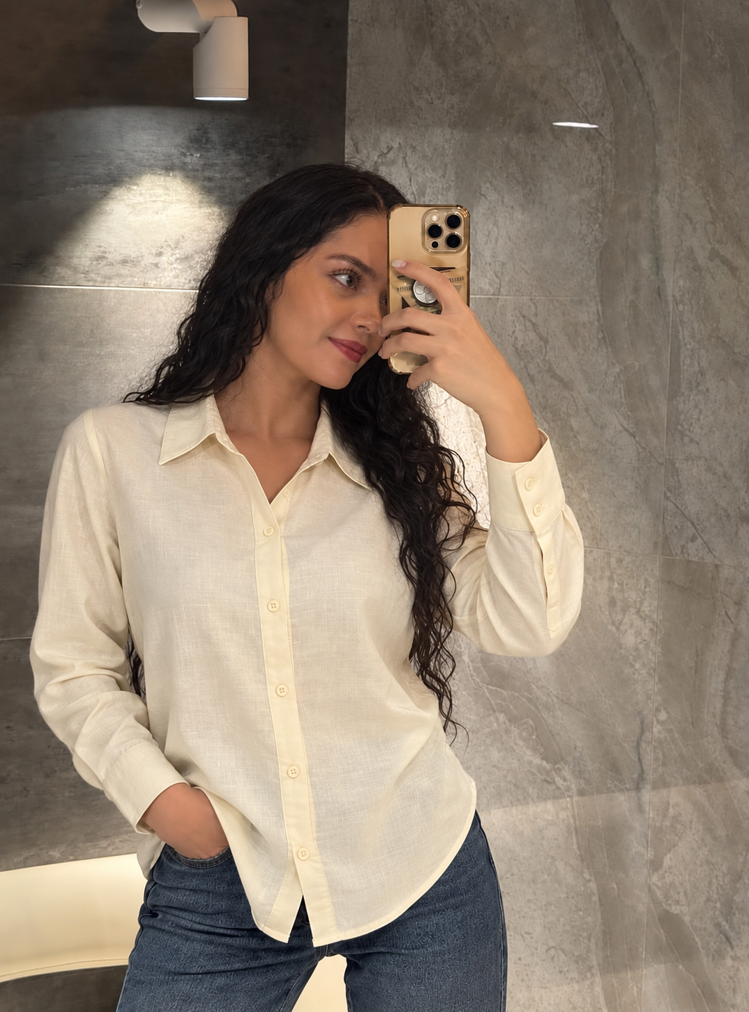 camisa beige